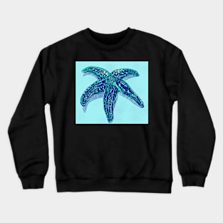 Starfish in Blue Crewneck Sweatshirt